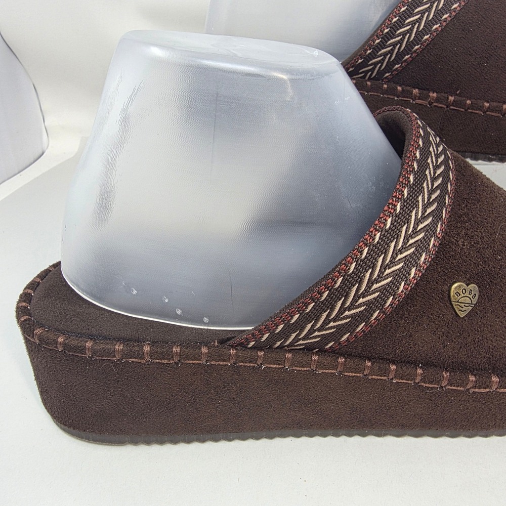 Skechers BOBS Keep It Cozy Women 9.5 114560 Chocolate Brown Slipper Clog Exc - Picture 2 of 16